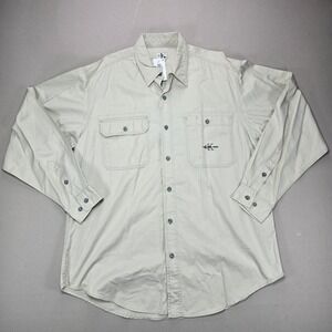 Calvin Klein Jeans Cotton Button Down‎ Shirt Long Sleeve Pockets Men's XL NWT